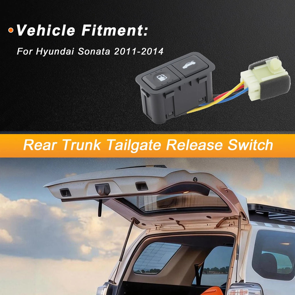 Trunk Lid Fuel Tank Switch Rear Black for Hyundai Sonata (2011–2014)