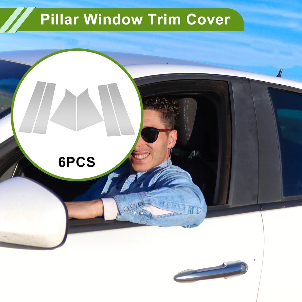 6 Pcs Pillar Window Trim Replacement for Chevy Malibu (2016–2021) Silver