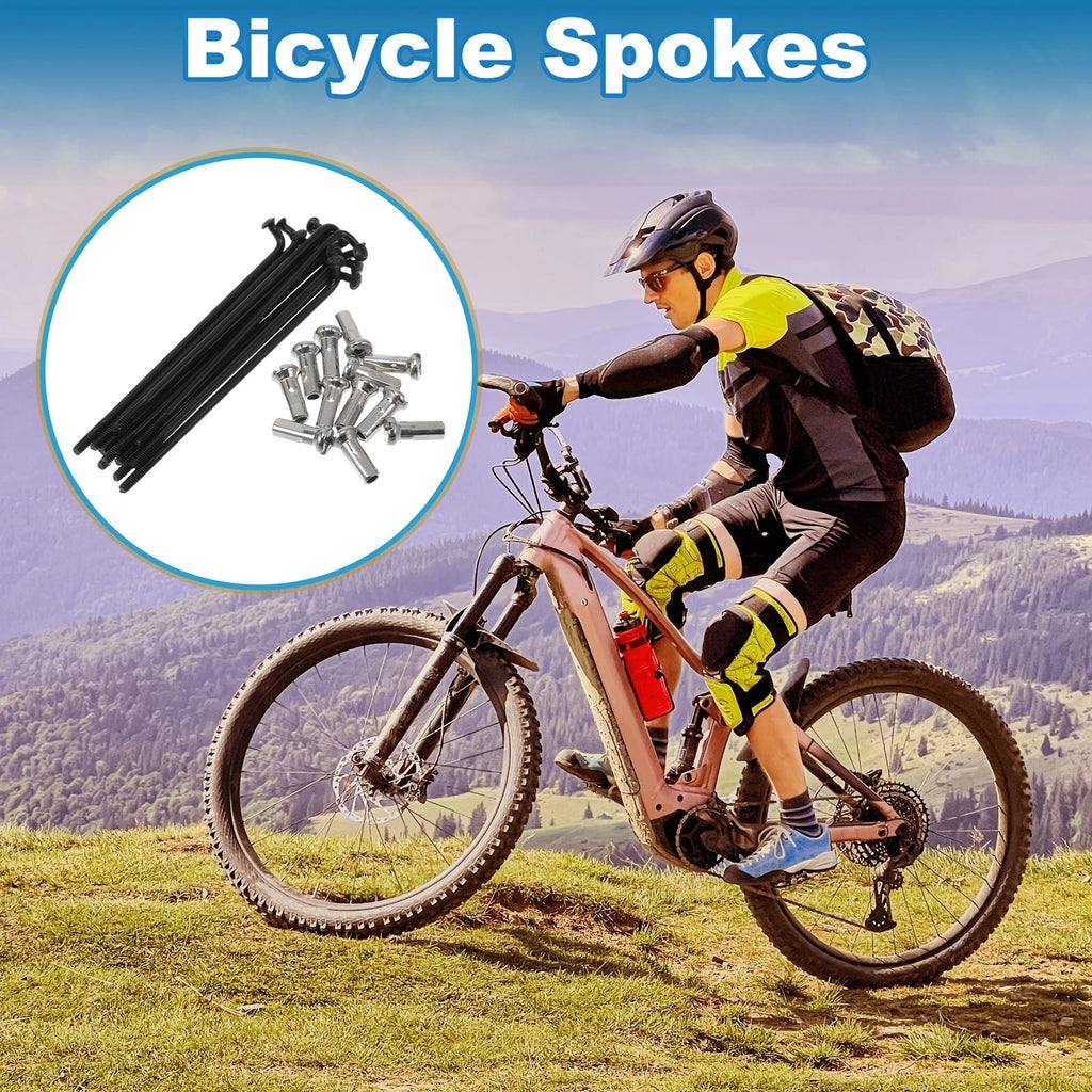 Bicycle Spoke Nipples 304 Stainless Steel Black for Universal 67mm (1 Set)