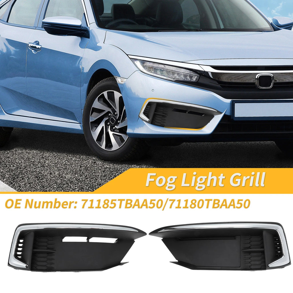 Fog Light Grill Pair Replacement for Honda Civic Coupe (2019–2021)