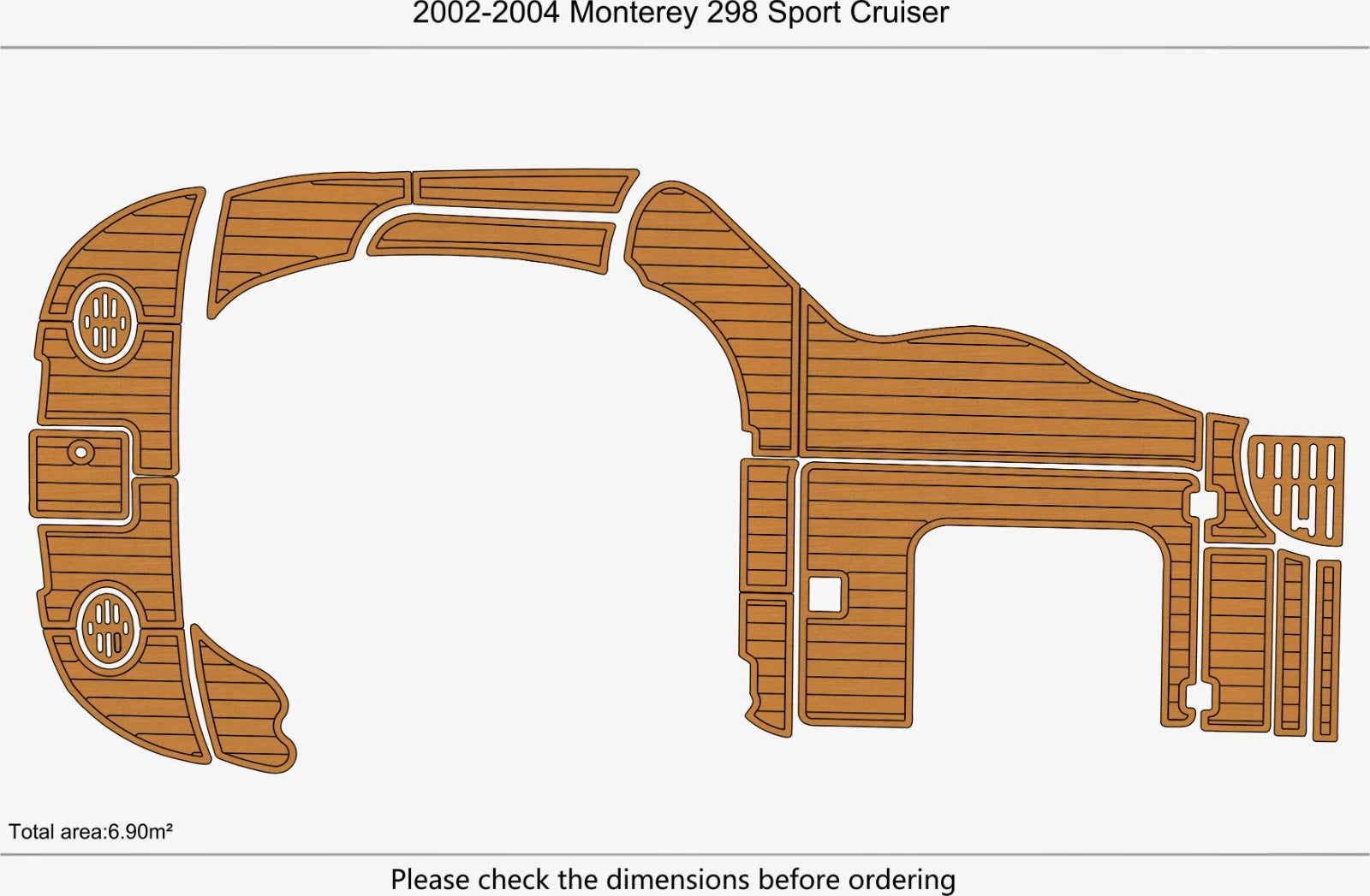 EVA Pads for Monterey 298 SC (2004) - Swim Platform Cockpit Flooring Mat
