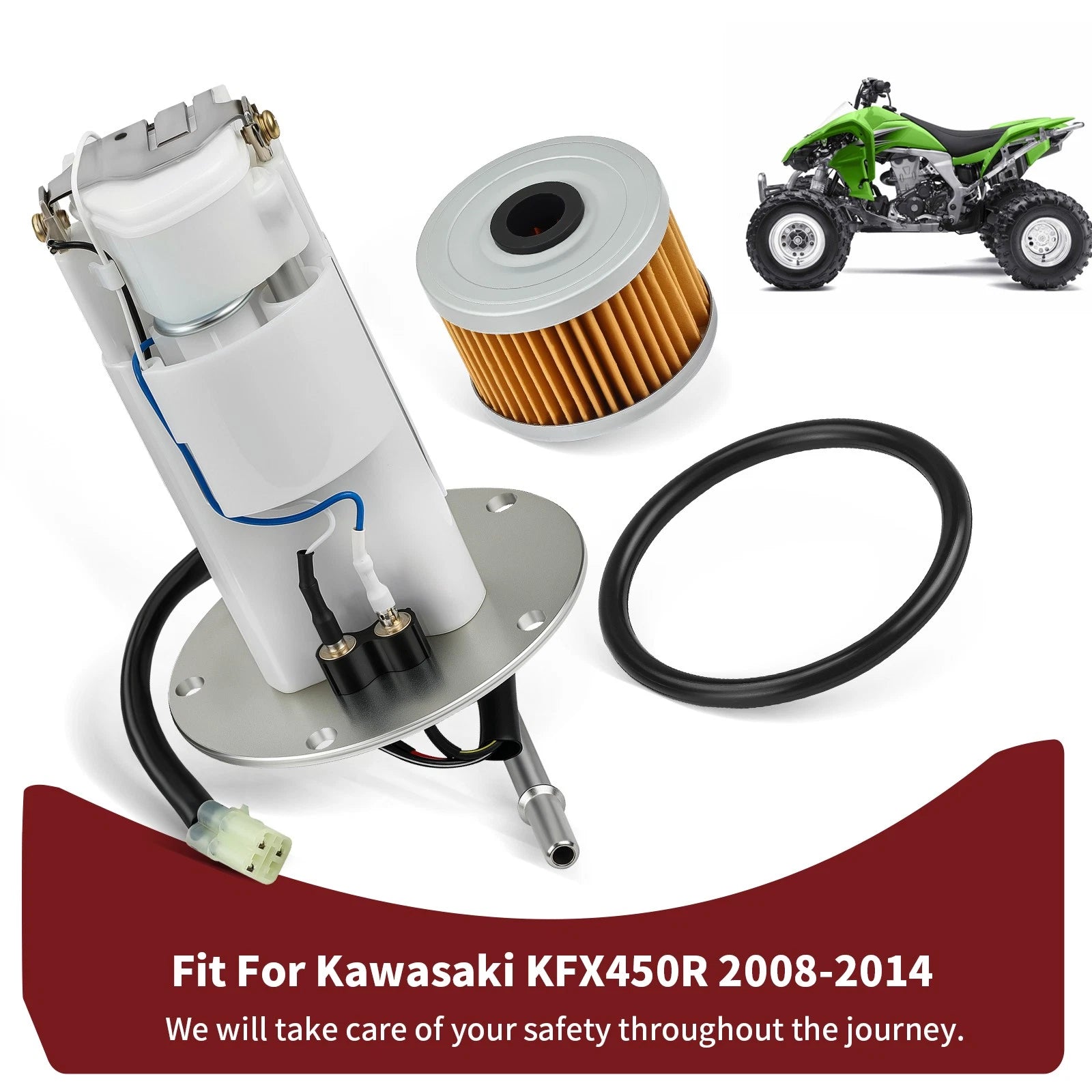 Fuel Pump Assembly w/Oil Filter for Kawasaki KFX450R (2008–2014) 49040-0020 49040-0831