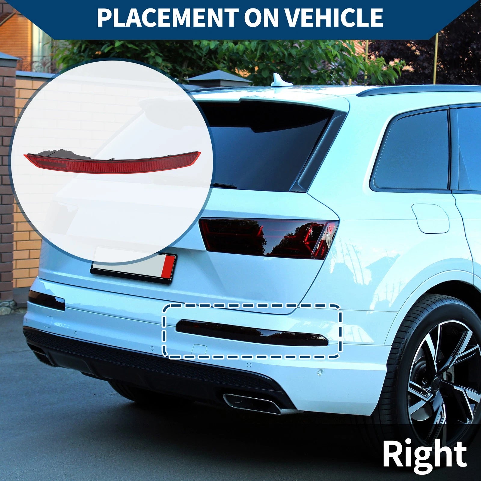 1pc Rear Right Tail Light Shell Replacement for Audi Q8 (2019–2022)