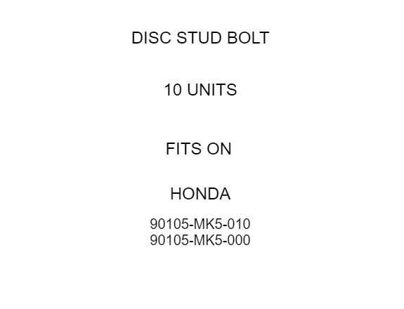 Disc Stud Bolt Replacement for Honda Civic (2001–2015)