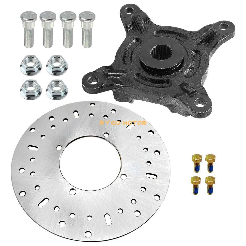 Front Wheel Hub & Brake Rotor w/Studs for Polaris Ranger 400 425 500 570 700 800 (2006–2019)