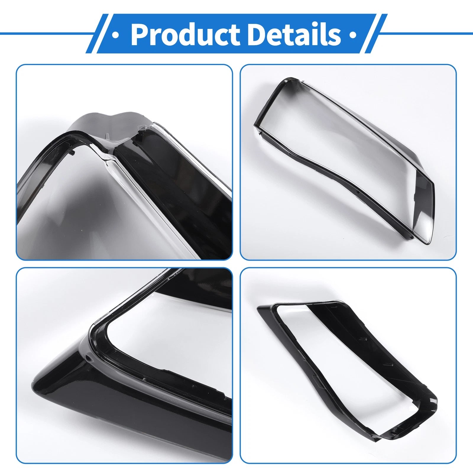 1 Pc Headlight Lens Cover for Audi A8 (2010–2013) Black, Clear