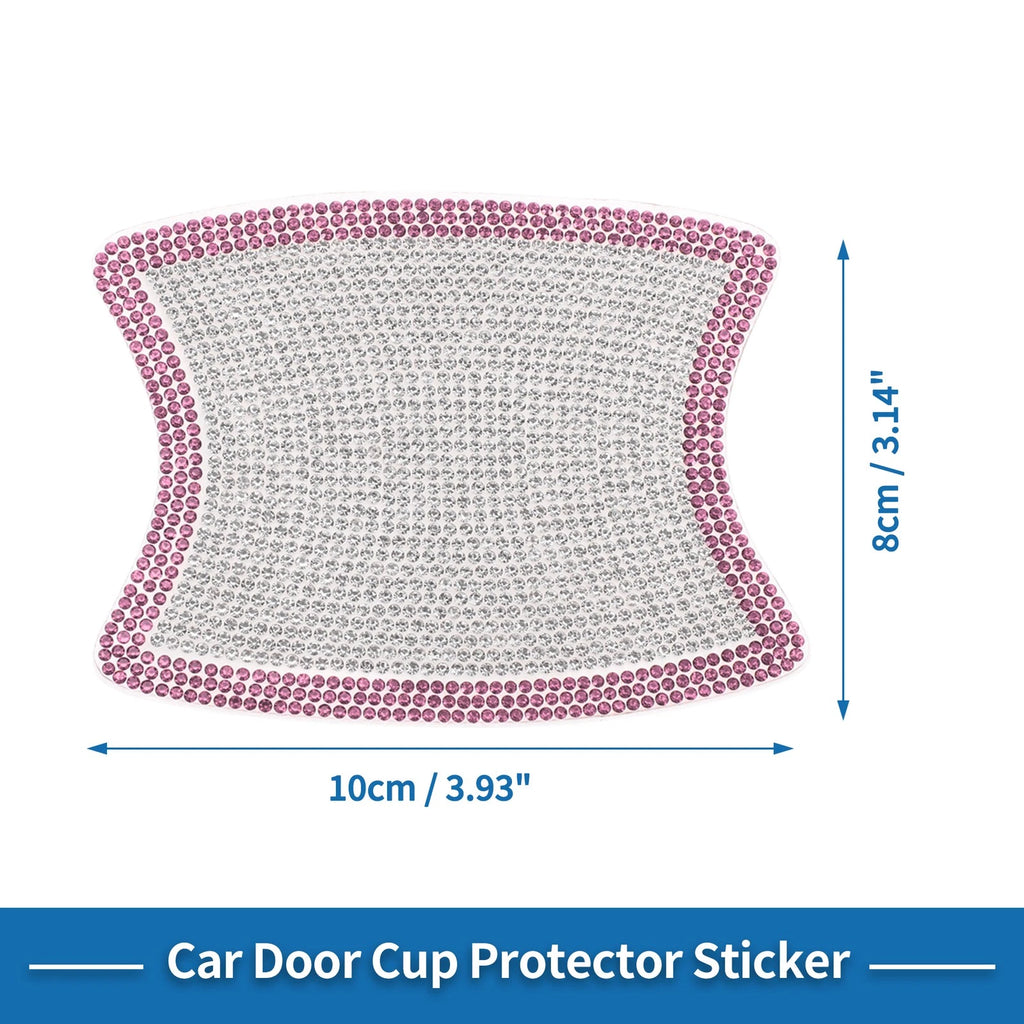 Car Door Handle Protector for Universal Vehicles (8x10cm, White/Pink)