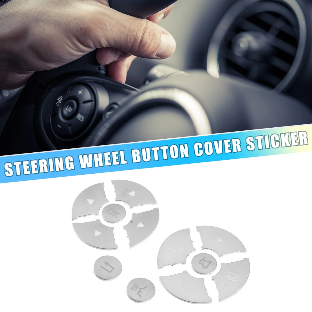 Steering Wheel Button Cover for Mercedes-Benz ABS Silver Tone (12 Pcs) (2010–2016)