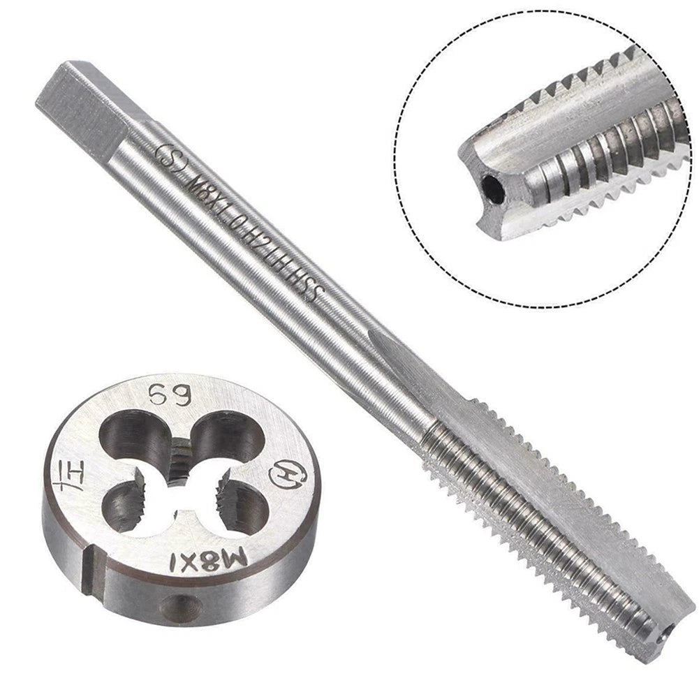 M8 x 1mm Left Hand Thread Tap and Die Set for Heavy Duty Applications