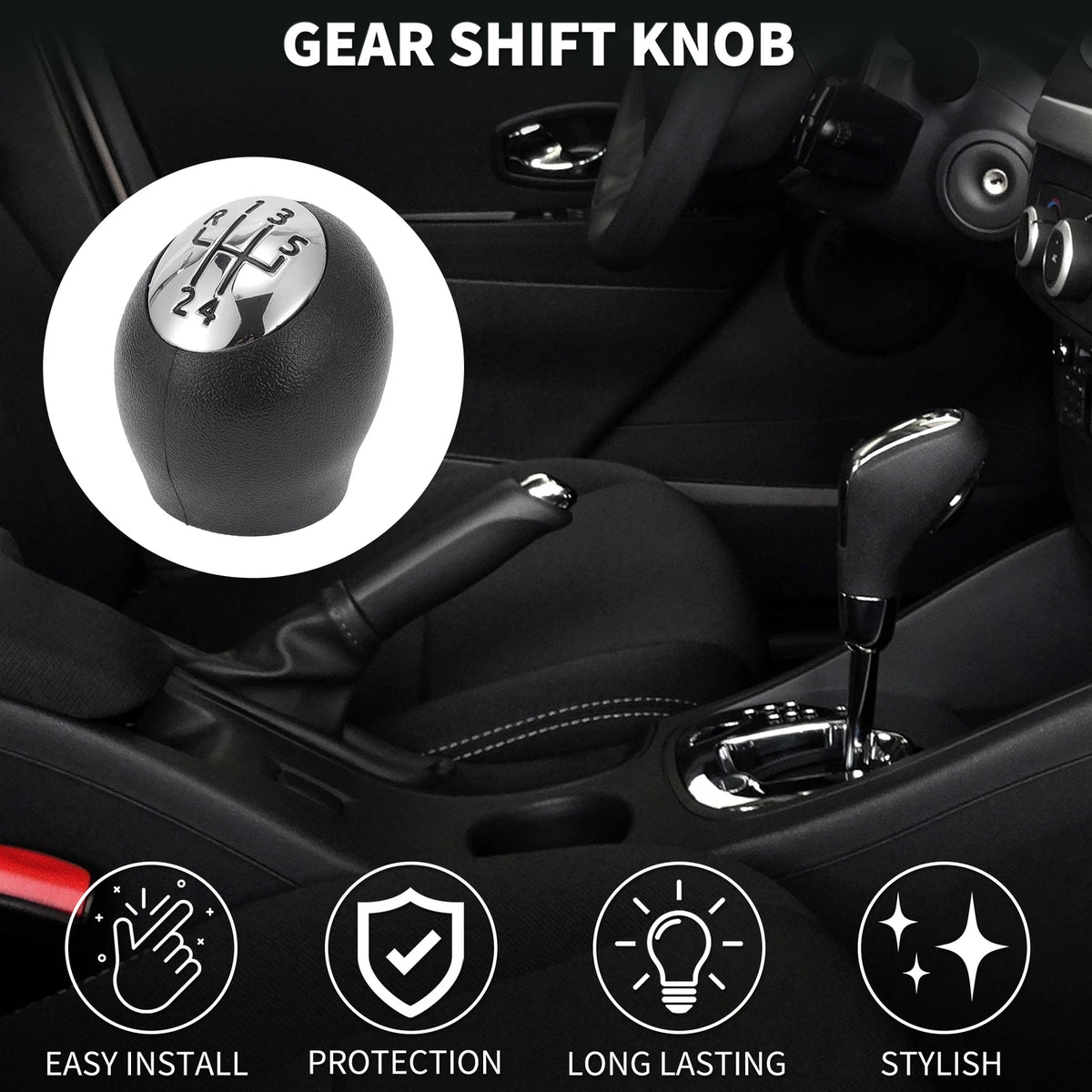 5 Speed Gear Shift Knob No.328650005R for Renault Laguna (2007–2022) Plastic