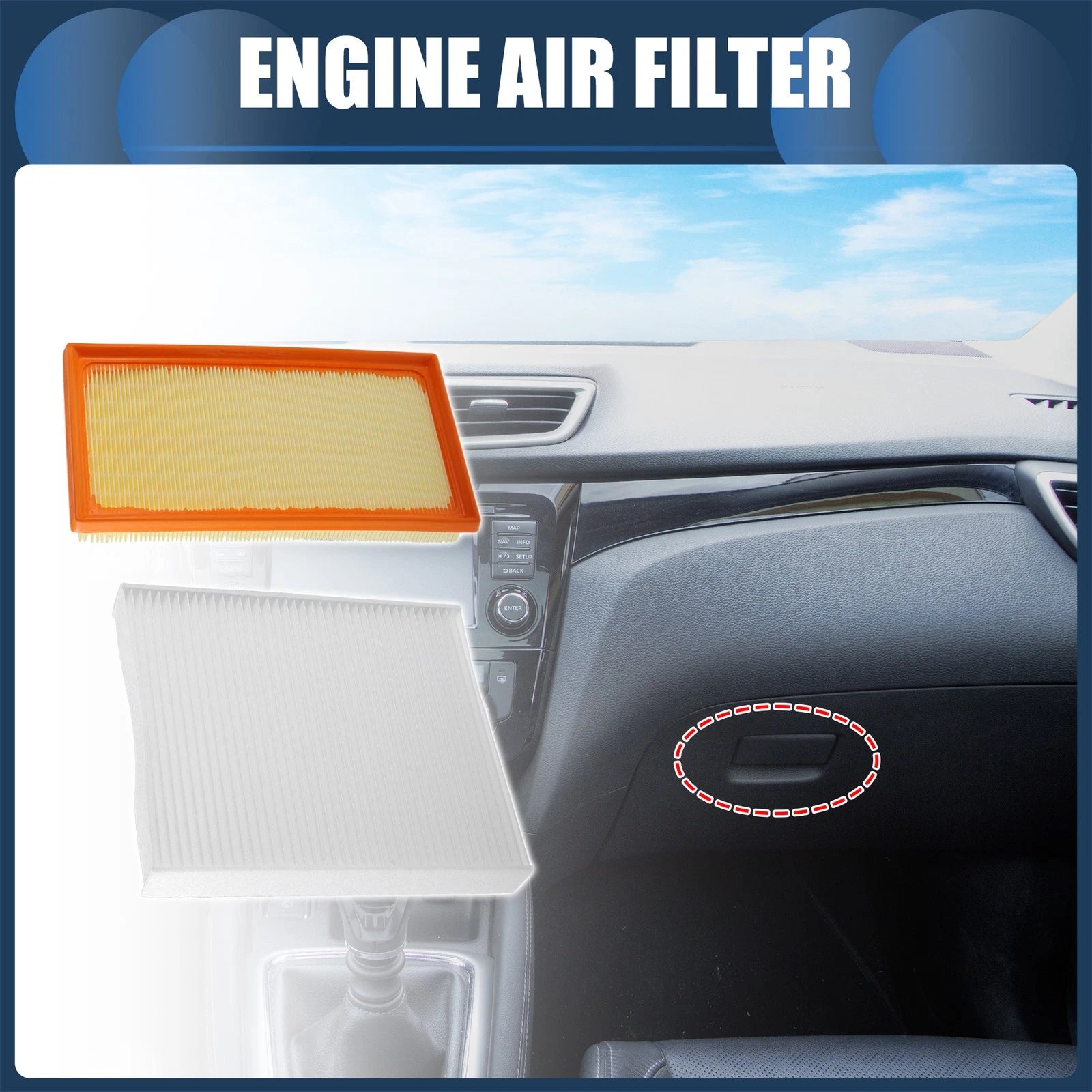 Engine Air Filter Set Replacement for Toyota RAV4 Hybrid (2019–2022)