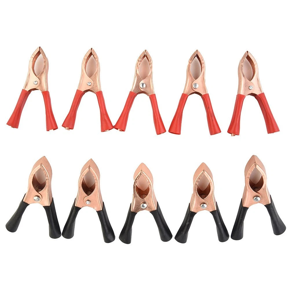 10pcs Set Crocodile Clips 70mm 30A Connector for Automotive Use