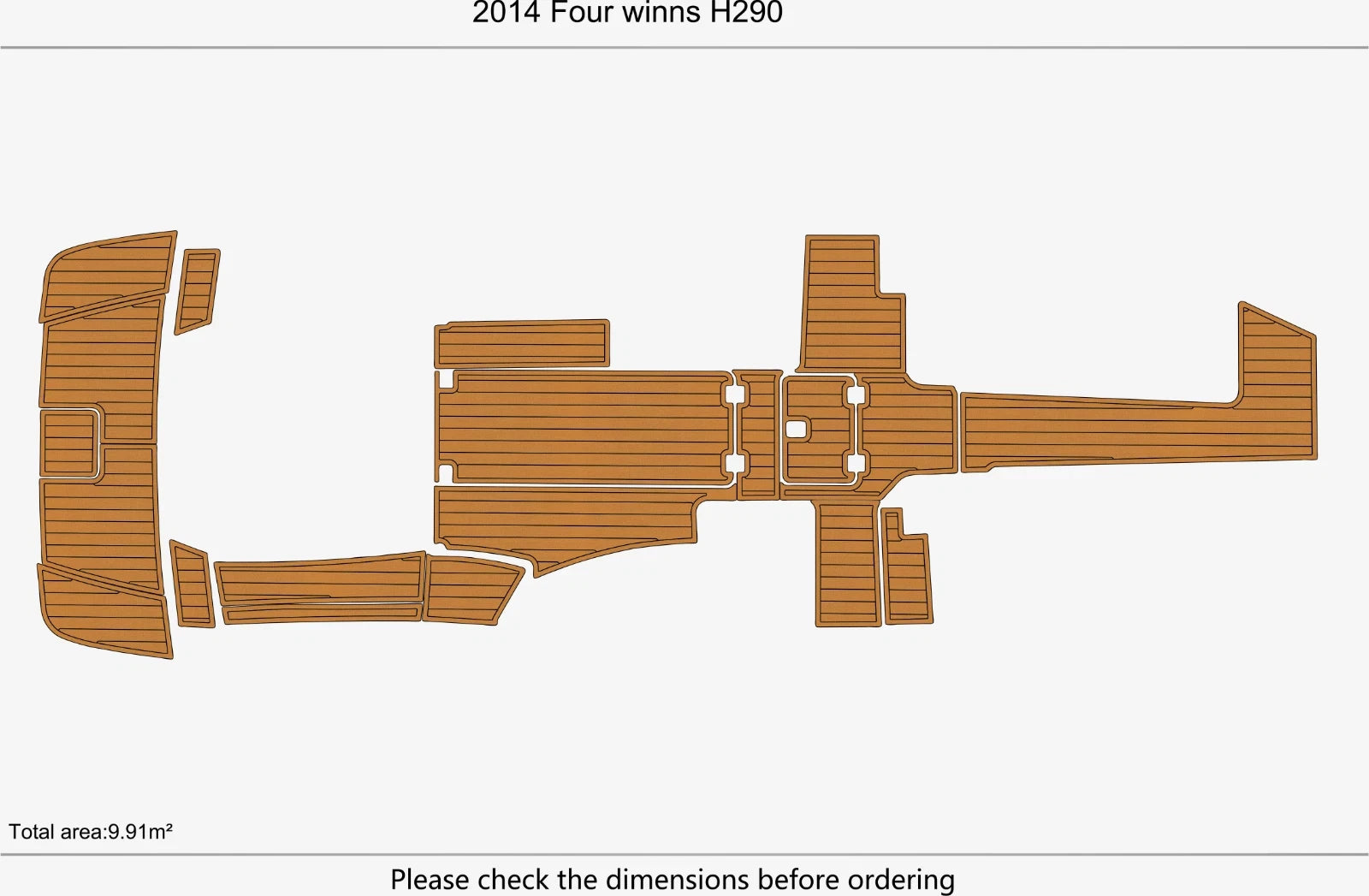 EVA Foam Teak Deck Flooring Mat for Four Winns H290 (2014)