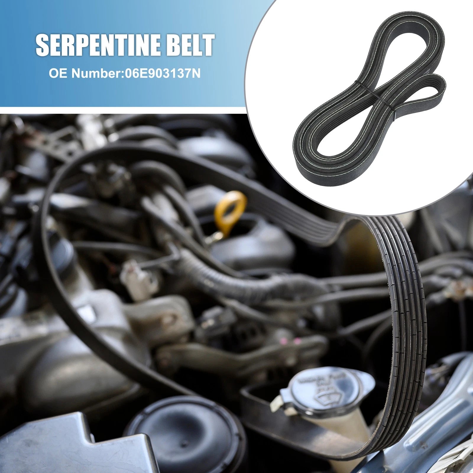 Serpentine Belt V-Ribbed Replacement for Audi A6 Quattro (2009–2011)