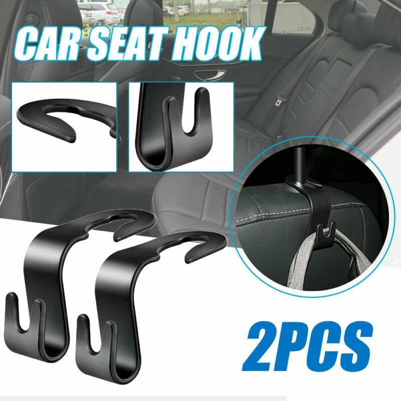2X Black Car Seat Hook Purse Hanger for Universal Fit (Car Accessories)