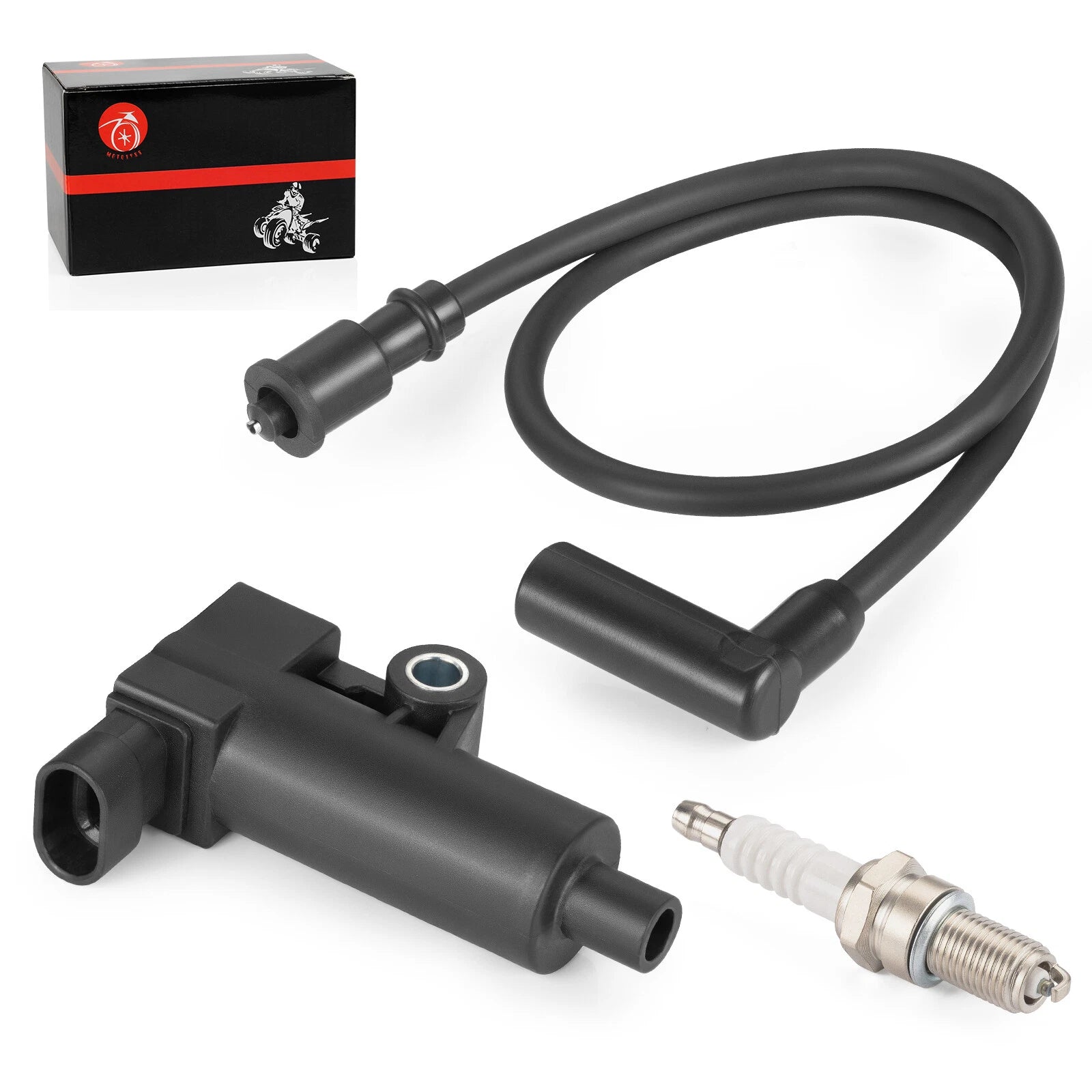 Ignition Coil & Spark Plug & Wire Cap for Coleman UT400 UT500 Axis 500 Spire 250