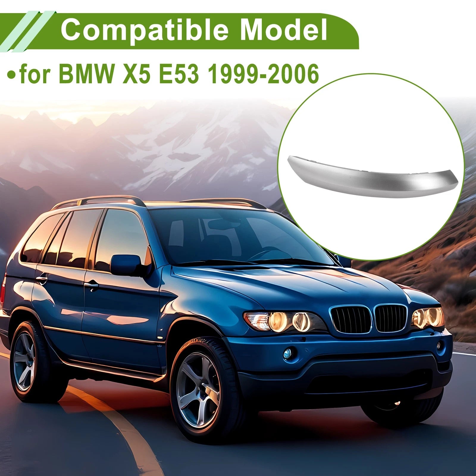 Door Panel Handle Pull Trim Cover for BMW X5 E53 (1999–2006) No. 51417122201
