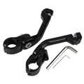 1.25" Gloss Black Highway Long Angled Peg Mount Kit for Harley Davidson