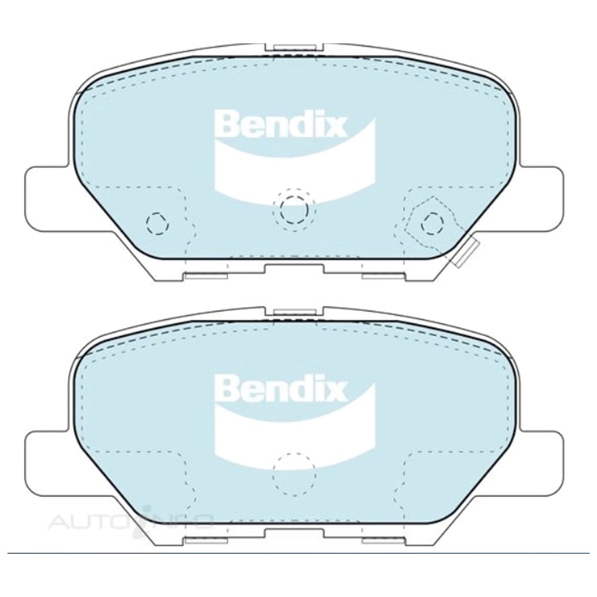 Set of 4 Bendix GCT Rear Disc Brake Pads for Mitsubishi Outlander (2012–2020)