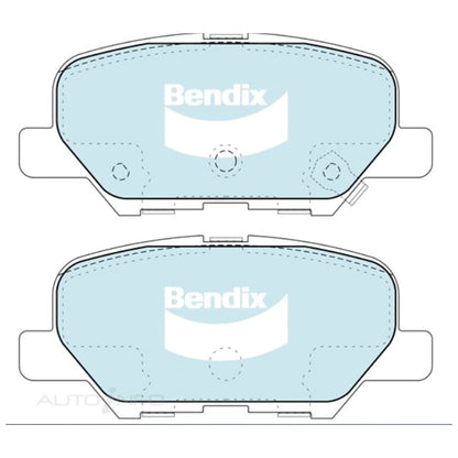 Set of 4 Bendix GCT Rear Disc Brake Pads for Mitsubishi Outlander (2012–2020)