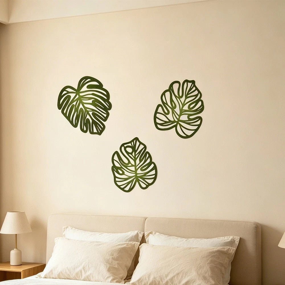 Set of 2 Metal Palm Leaf Wall Art for Living Room Decor