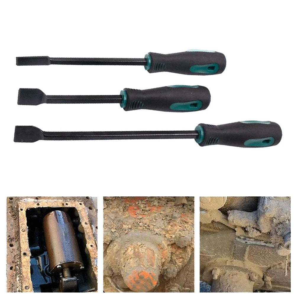 Set of 3 Ergonomic Gasket Scrapers for Removing Carbon Deposits