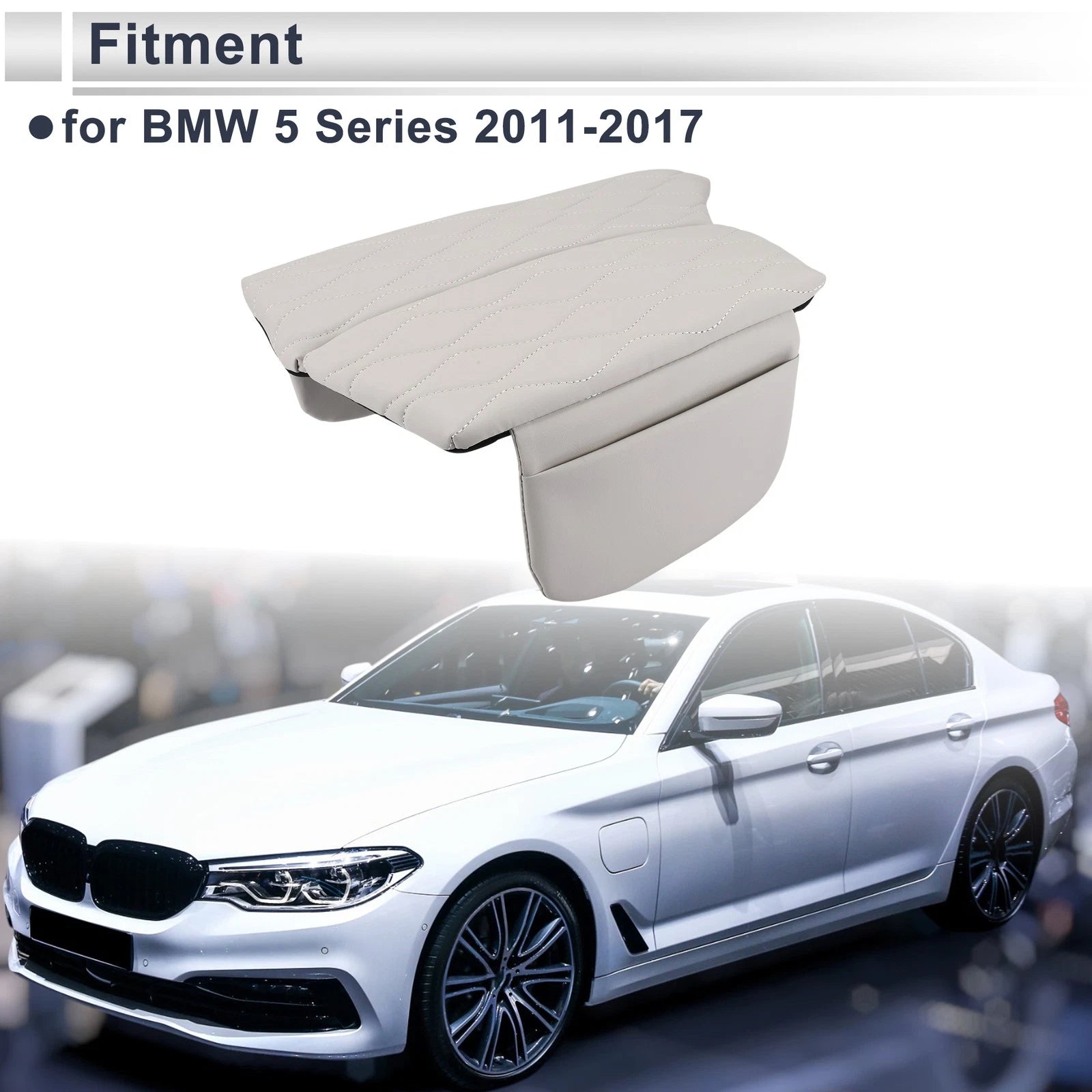 Car Center Console Cover with Storage Bag for BMW 5 Series (2011–2017)