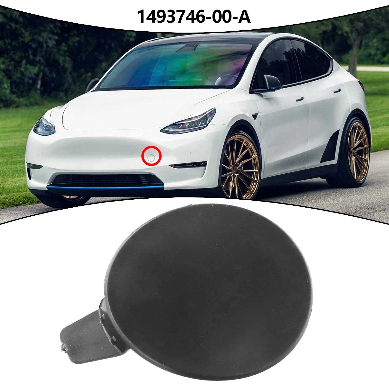 Tow Hook Cover Cap for Tesla Model Y (2021–2022)