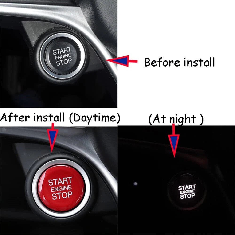 Red Engine Start Stop Button Cover Trim For Alfa Romeo Giulia Stelvio 2017-2022