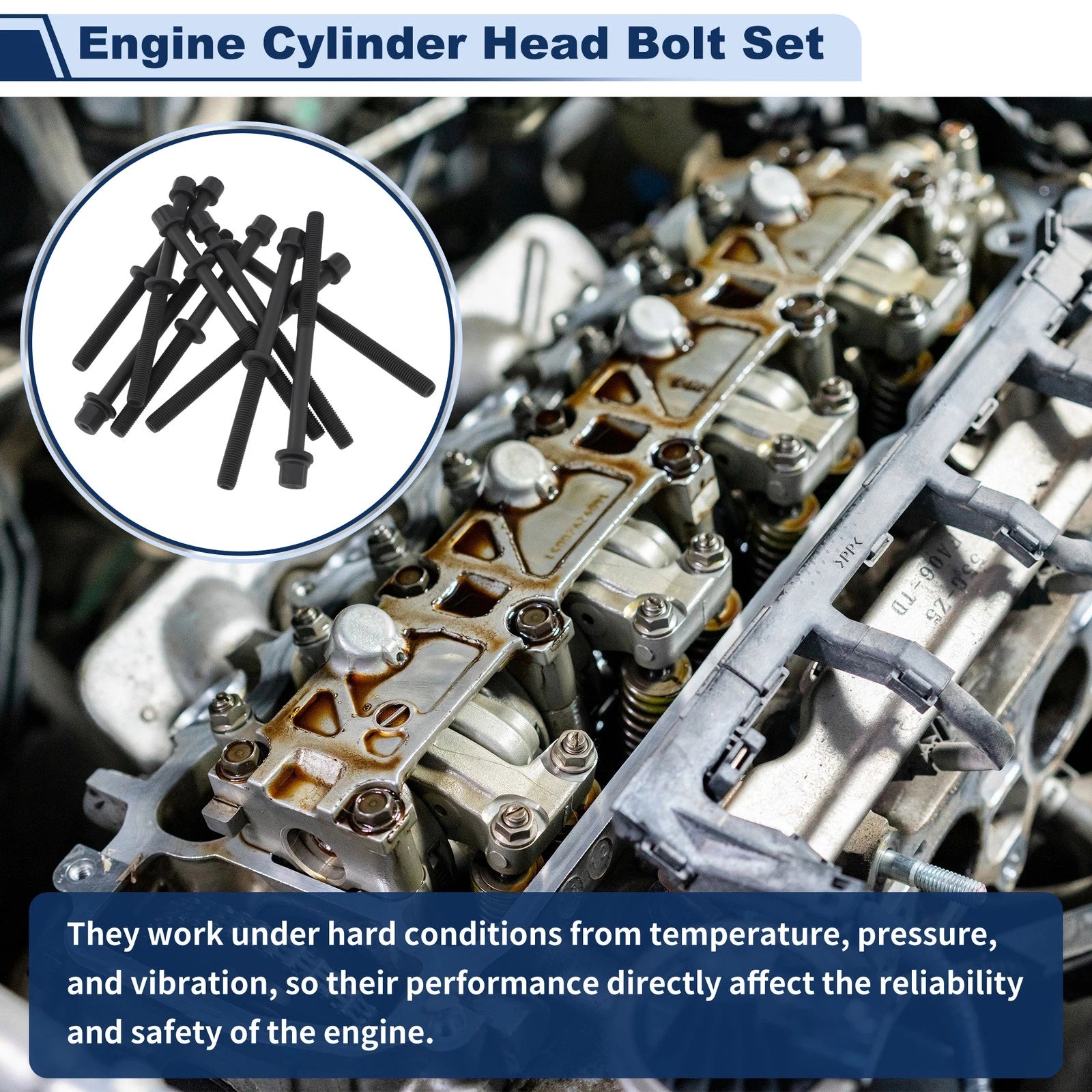 Engine Cylinder Head Bolt Set Replacement for Honda Accord (2003–2007)