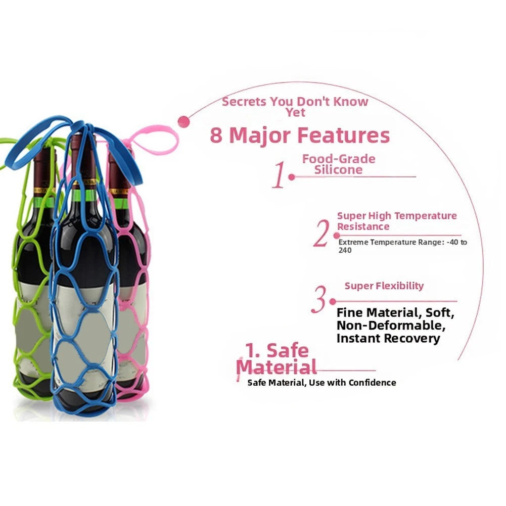 Silicone Bag for Bottle Organization with Mesh Base