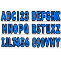 Boat Registration Stickers A-Z & 0-9 Blue Decals