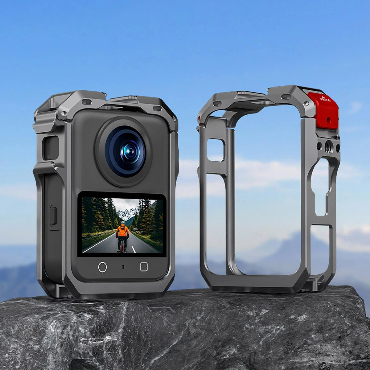 Metal Rabbit Cage Frame Case + Lens Cover for DJI Osmo 360 Action Camera