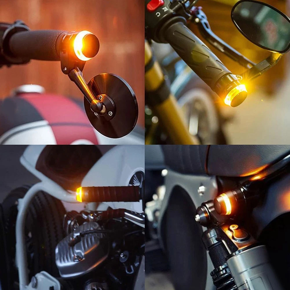 2X LED Signal Lights for Motorcycle Handlebar (Universal Fit)