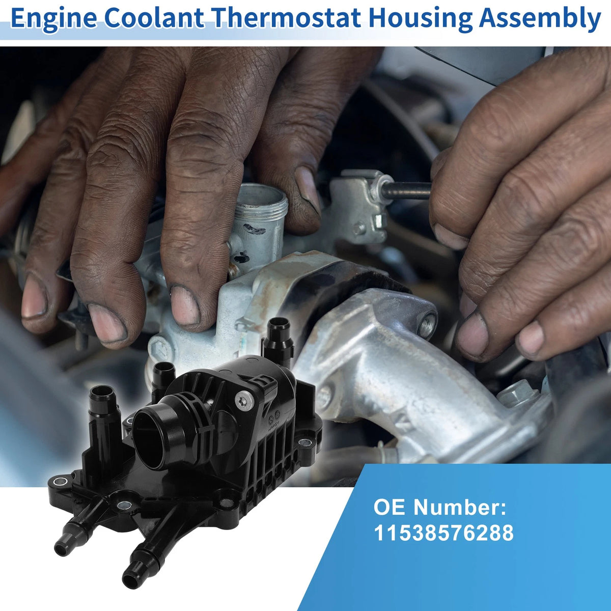 Engine Coolant Thermostat Housing Assembly Replacement for BMW 5 Series 2018