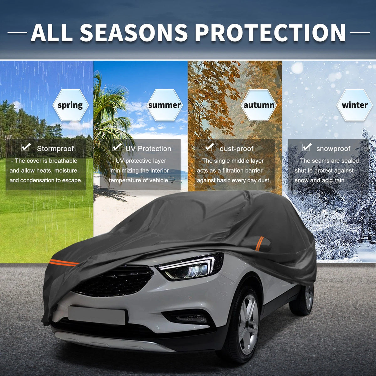 Waterproof Car Cover for Opel Mokka (2012–2019) with Zipper