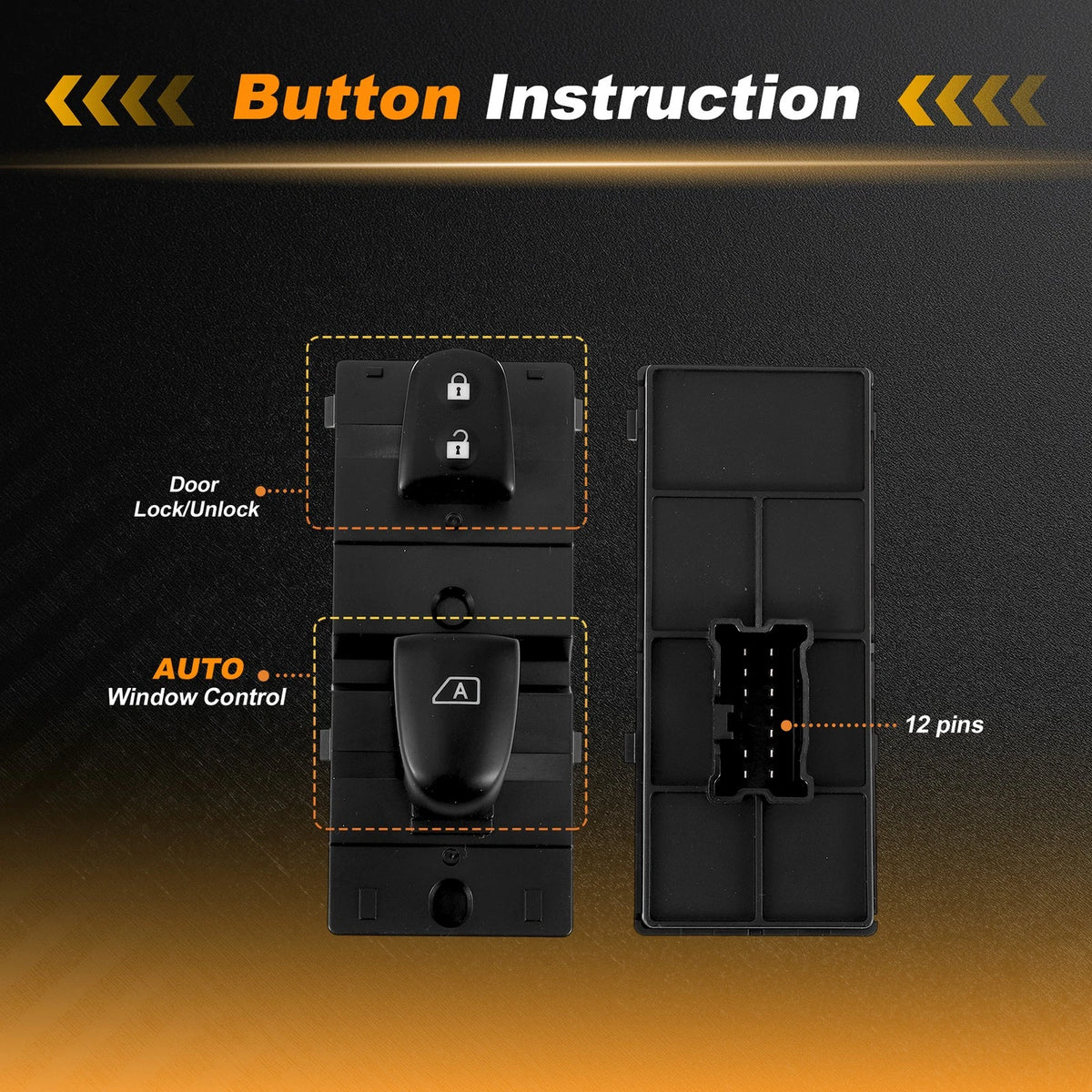 Passenger Side Power Window Switch for Nissan Murano (2015–2024) No. 254115AB0A