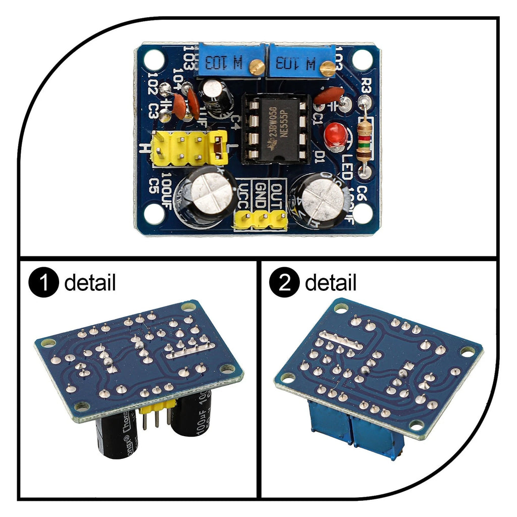 NE555 Pulse Frequency Generator Board with LED Indication
