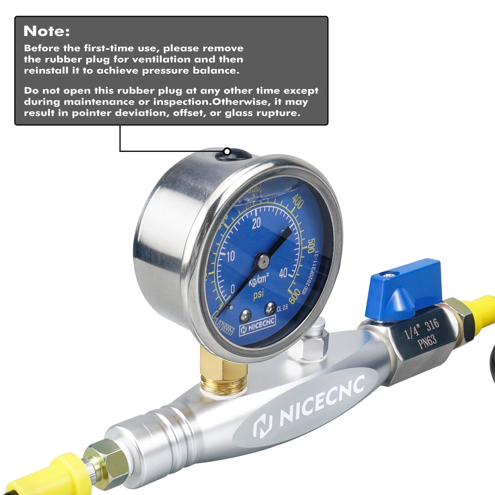 Shock Nitrogen Regulator Fill Tool for Universal Applications (Alum, Gauge)