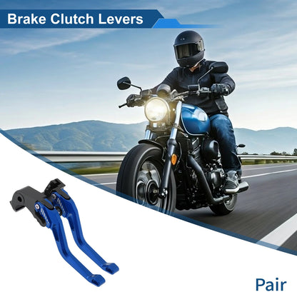 Adjustable Short Brake Clutch Lever for Kawasaki ZX6R (2019–2025) Blue