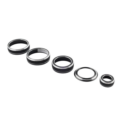 5pcs Black Console Volume AC Switch Button Ring for Lexus NX250 NX350h (2022–2024)