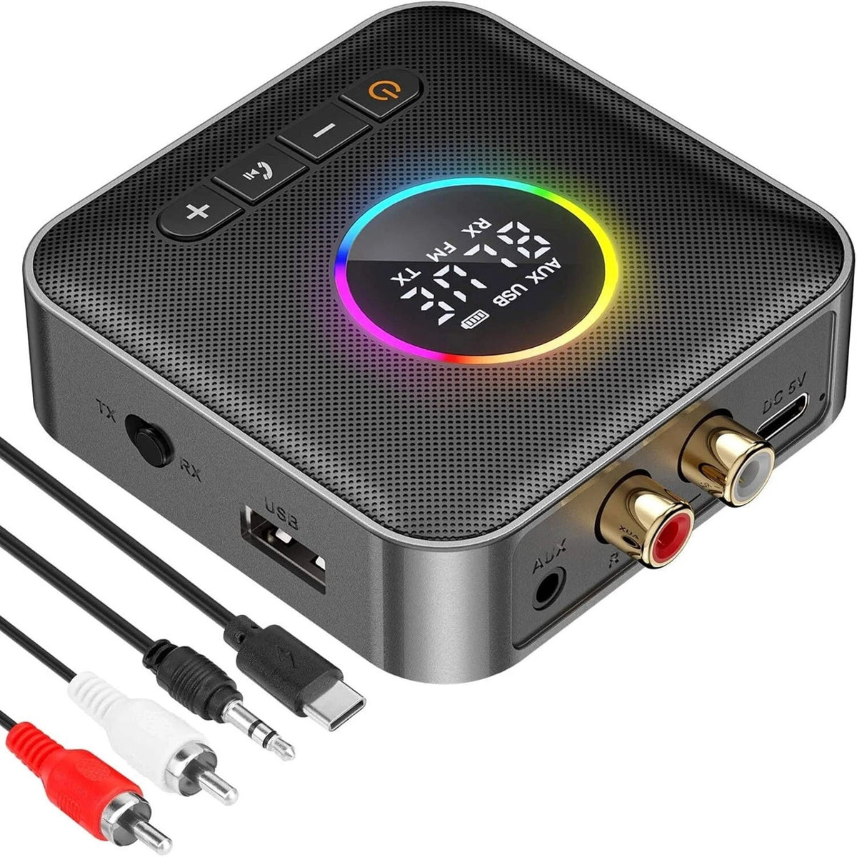 3-in-1 Bluetooth FM Transmitter Receiver Audio Adapter for Universal Use