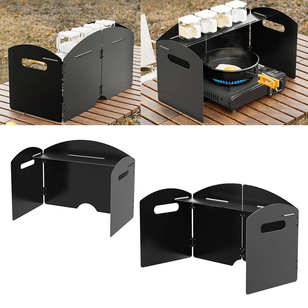 Foldable Camping Stove Windshield for Stable Outdoor Flame
