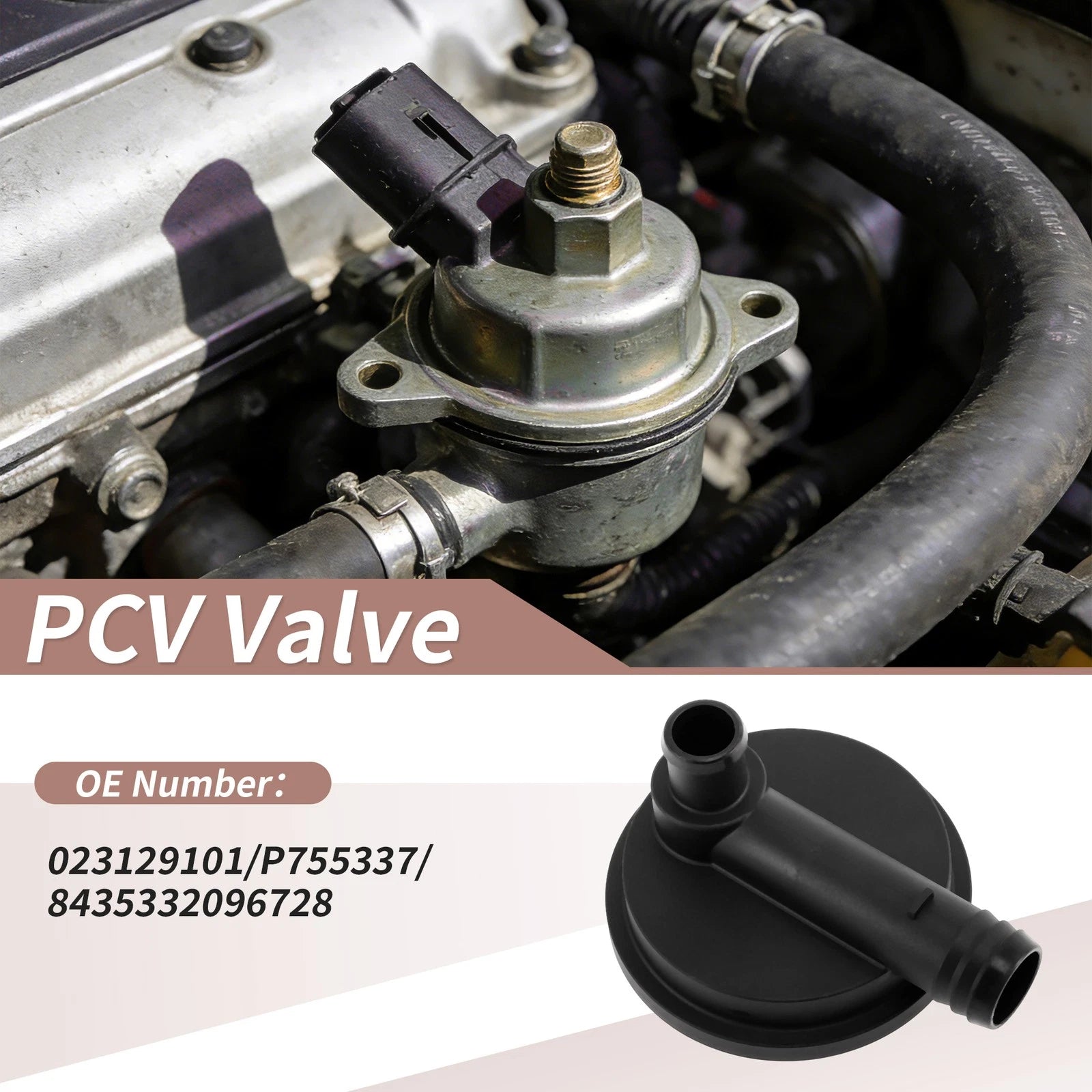 PCV Valve Replacement for Volkswagen Golf (1990–1992) Plastic Black 1pc