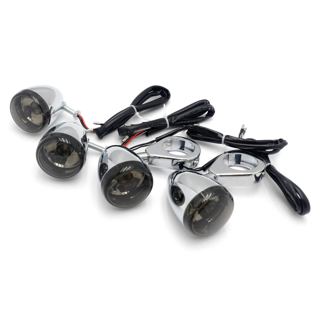 Chrome Motorcycle Turn Signals Kit for Harley Davidson (41mm)