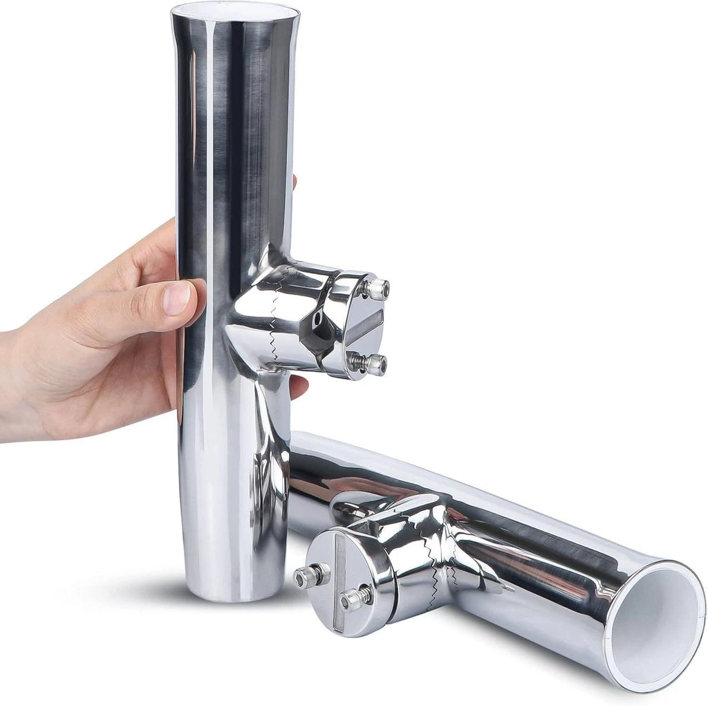 2Pcs Fishing Rod Holder for Clamp on 7/8" to 1" (316 Stainless Steel)
