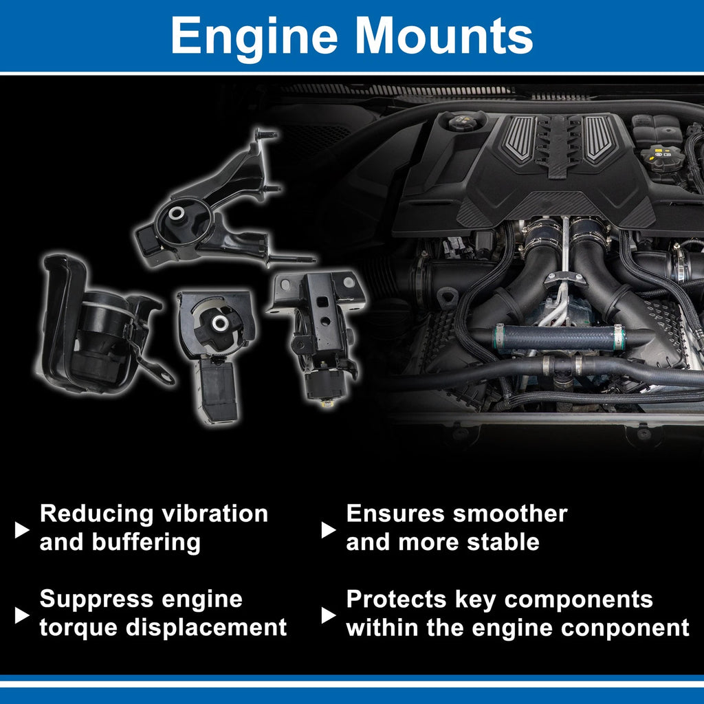 Engine Motor Mount Kit Heavy Duty 4 Pcs for Pontiac Vibe (2003–2008)