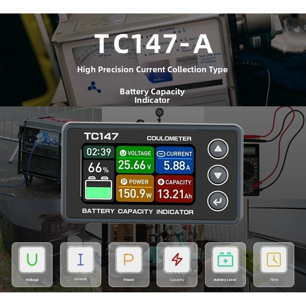 TC147 Compact Battery Monitor for Small Scale Projects (6-60V, 0.1-1000Ah)