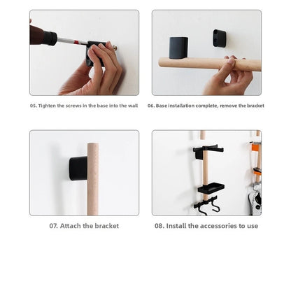 Wall Mount Bike Accessory Organizer for Helmet, Glasses, Computer
