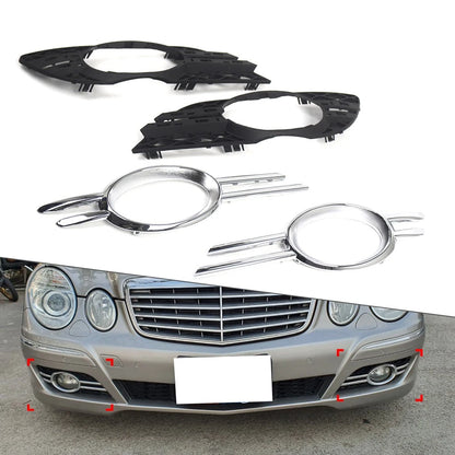 Fog Light Radiator Grill Cover for Mercedes-Benz E320 E550 E63 (2007–2009)